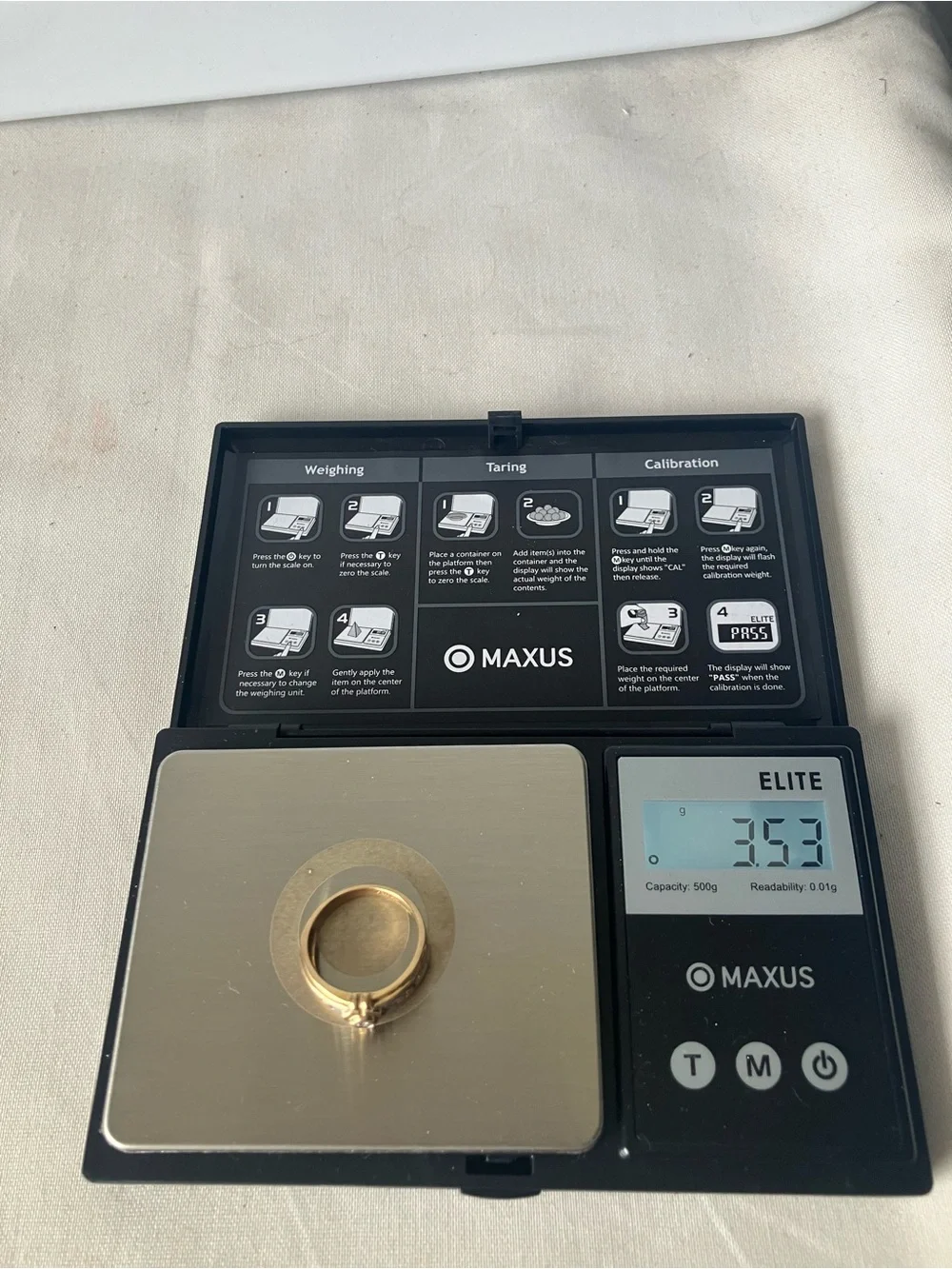 John C Rinker 14K Yellow Gold Greek Key Meander Diamond Accent Ring Sz 7 3.53g.